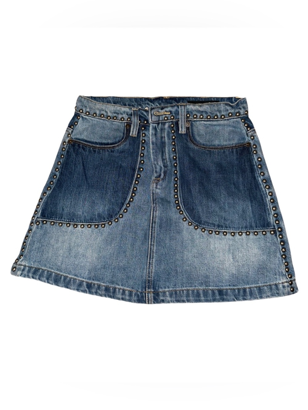 BlankNYC Studded Denim Mini Skirt